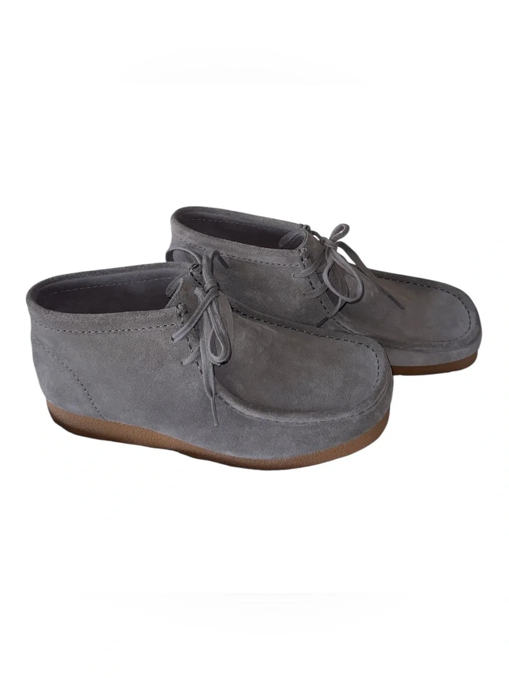 NEW.  MENS CLARKS WALLABEE BOOT - GREY SUEDE Leather Boot SZ-11M